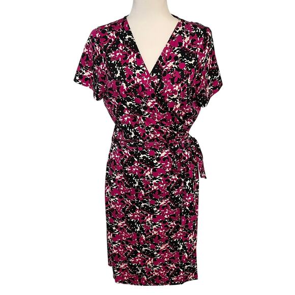 Diane Von Furstenberg Dresses & Skirts - Diane von Furstenberg New Julian Two Wrap Dress 14 Pink Black White Floral